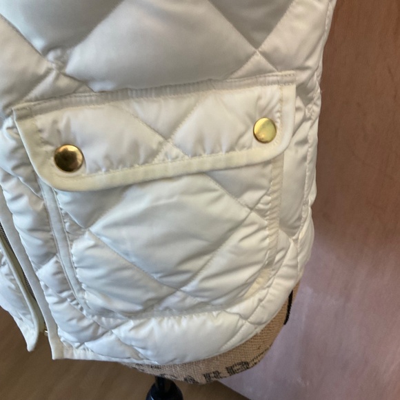 J. CREW Women's Vest Puffer Cream Puffer Quilted Gold Zipper XS - Picture 8 of 16